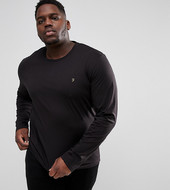 Farah Farris Slim Fit Long Sleve T-shirt In Black Exclusive At Asos